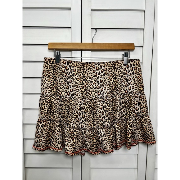 Lucky in Love Dresses & Skirts - Lucky In Love Leopard Print Tiered Ruffle Tennis Pickleball Skirt Size Large